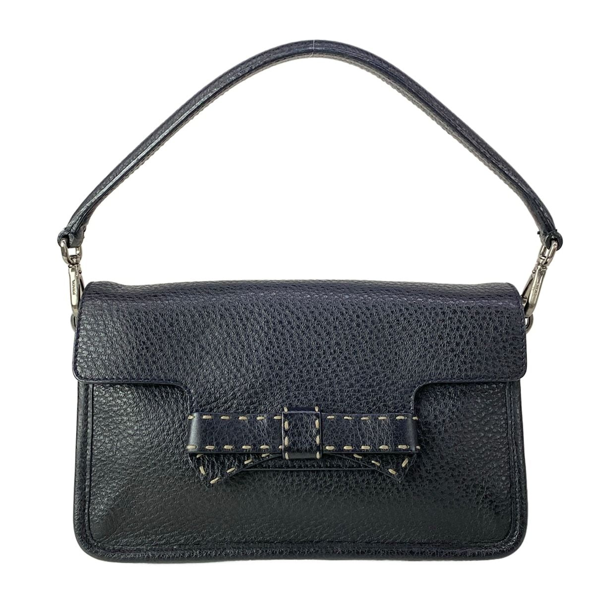 Prada Handbag ST Vienna Fifty Black Ribbon Leather