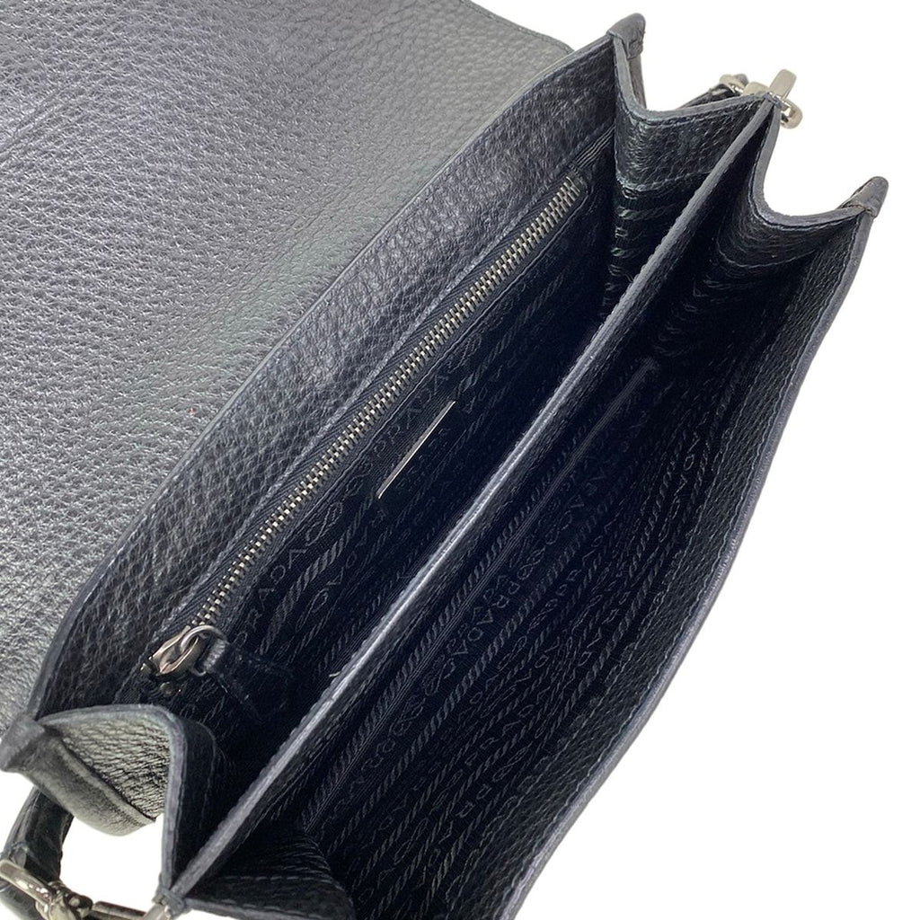 Prada Handbag ST Vienna Fifty Black Ribbon Leather — view 7