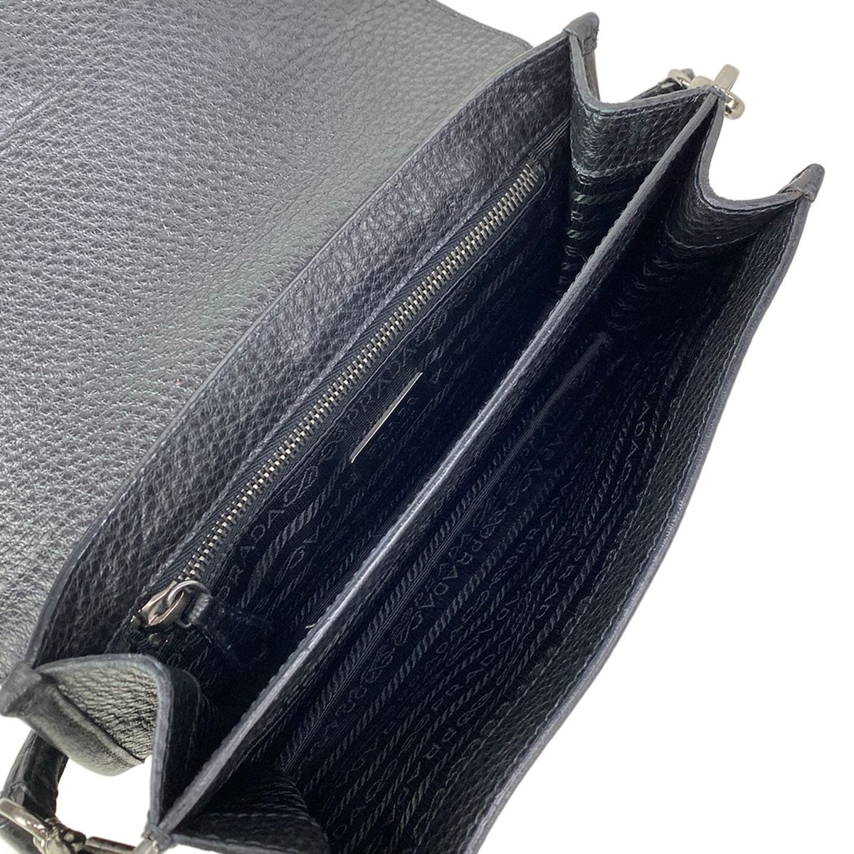 Prada Handbag ST Vienna Fifty Black Ribbon Leather — view 7