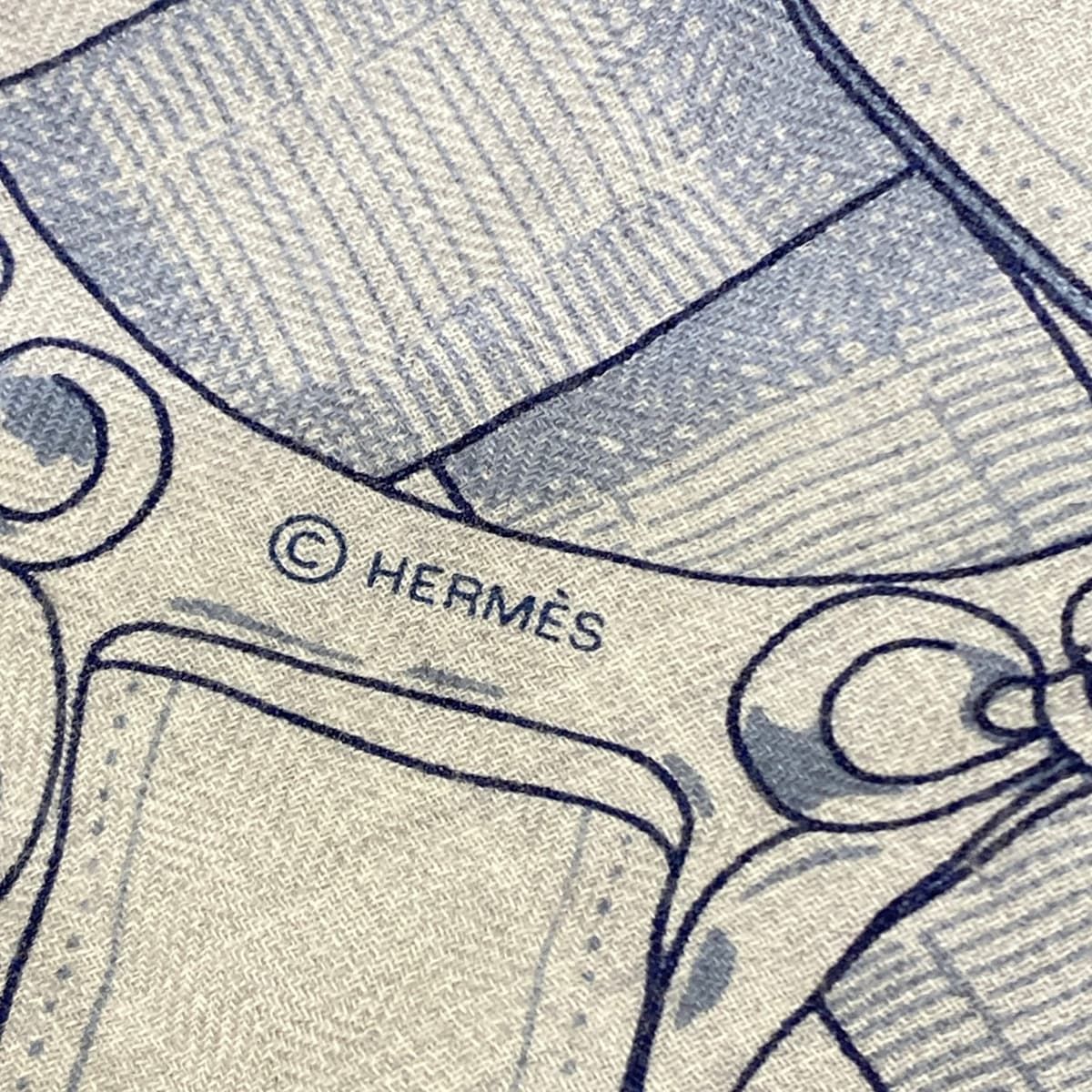 Hermes Shawl Carre Geant 140 Gray Purple Multi Cavalcadour Fleur Cashmere Silk — view 2