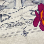 Hermes Shawl Carre Geant 140 Gray Purple Multi Cavalcadour Fleur Cashmere Silk — view 4