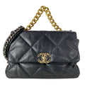 Chanel Shoulder Bag 19 Large Flap Black Chain 2-Way Lambskin