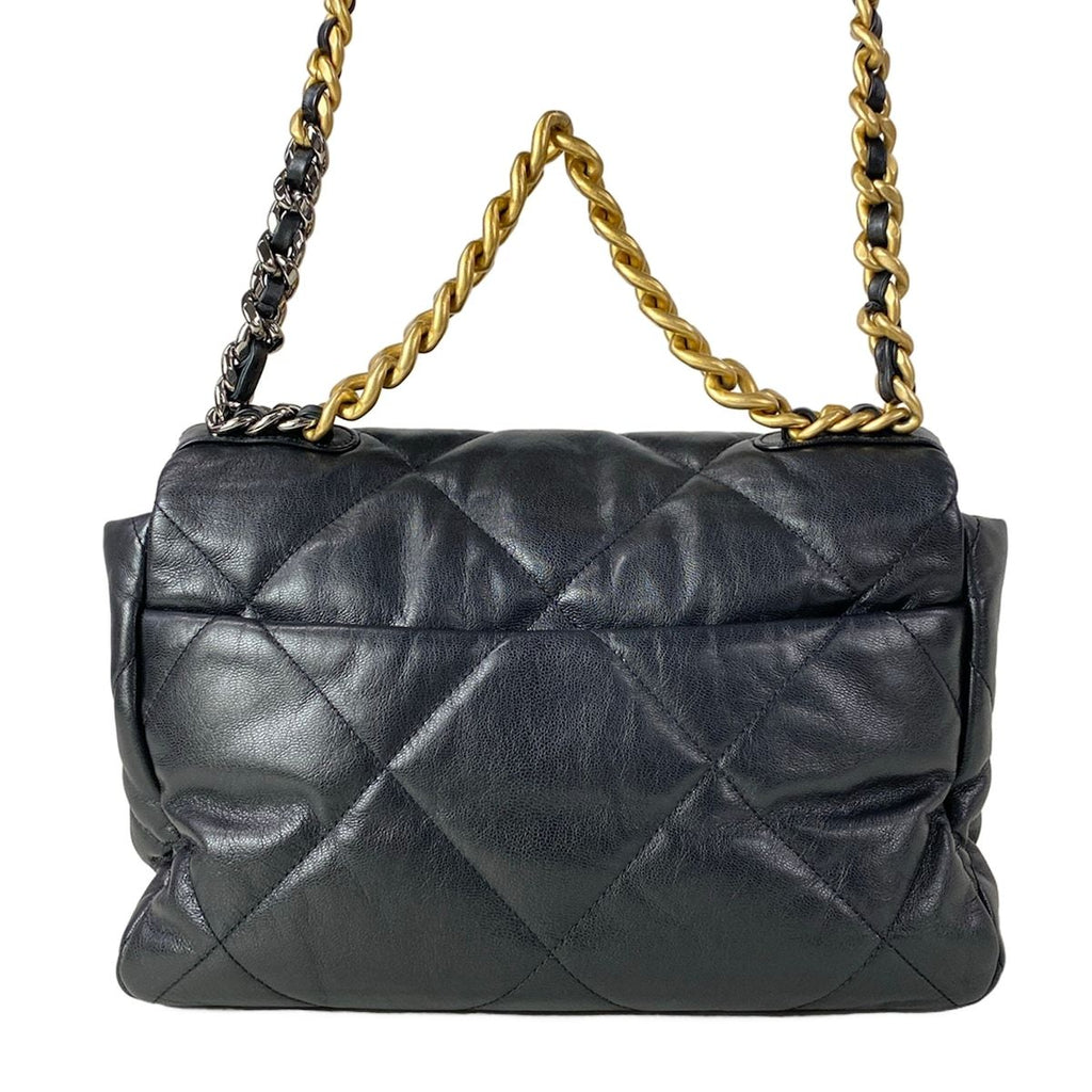 Chanel Shoulder Bag 19 Large Flap Black Chain 2-Way Lambskin — view 3