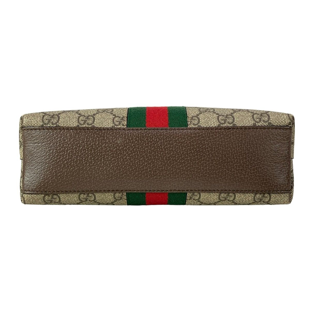 Gucci Shoulder Bag Ophidia Beige Dark Brown Dark Green Red Leather — view 5