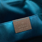 Gucci Shoulder Bag Ophidia Beige Dark Brown Dark Green Red Leather — view 9