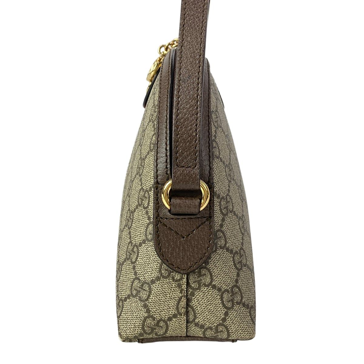 Gucci Shoulder Bag Ophidia Beige Dark Brown Dark Green Red Leather — view 4