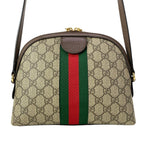 Gucci Shoulder Bag Ophidia Beige Dark Brown Dark Green Red Leather — view 3