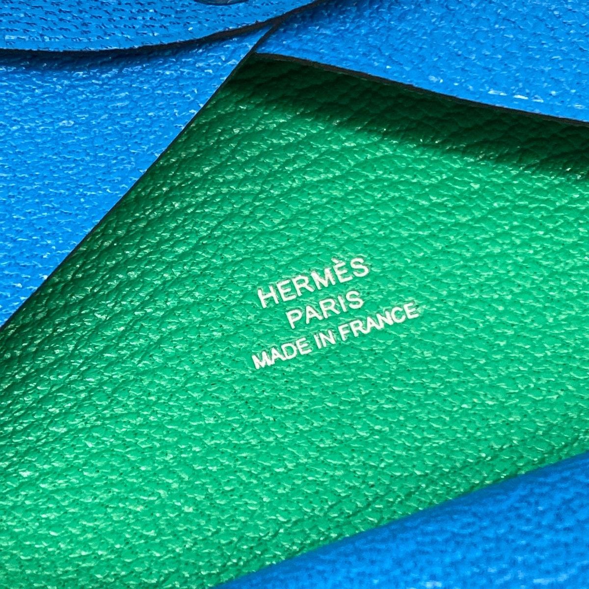 Hermes Coin Case Calvi Duo Verso Blue Zanzibar Mint Bicolor — view 5