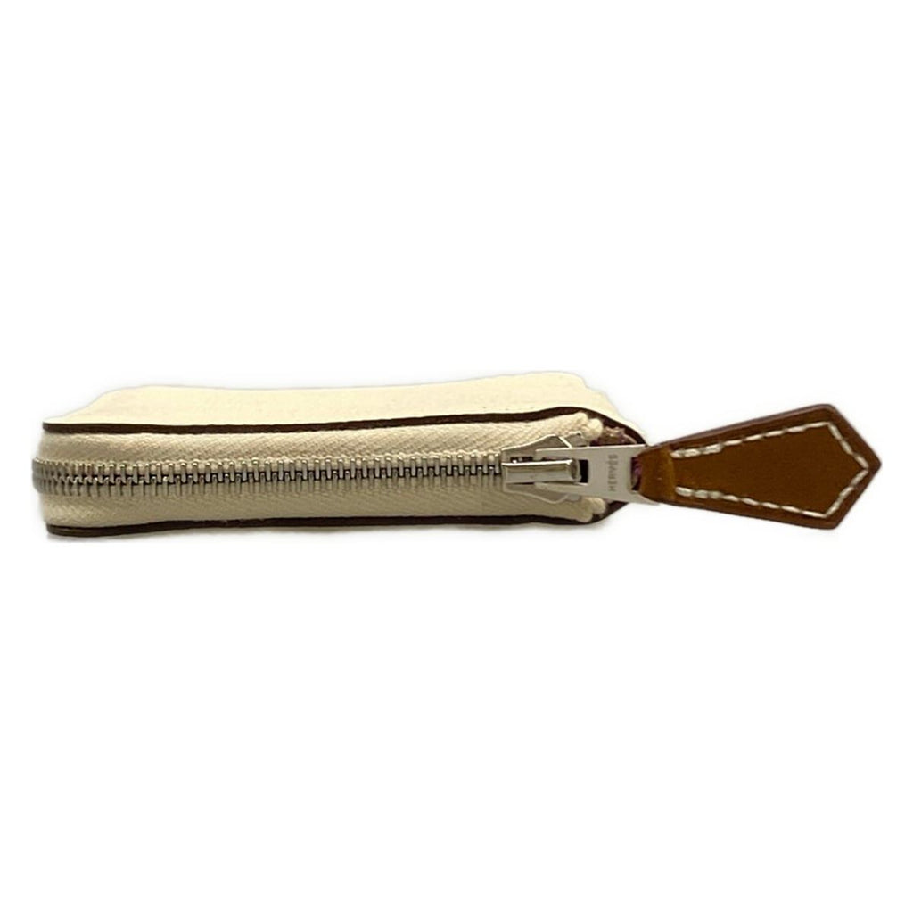 Hermes Coin Case Azap Compact Mini Silk in Nata Silver — view 7