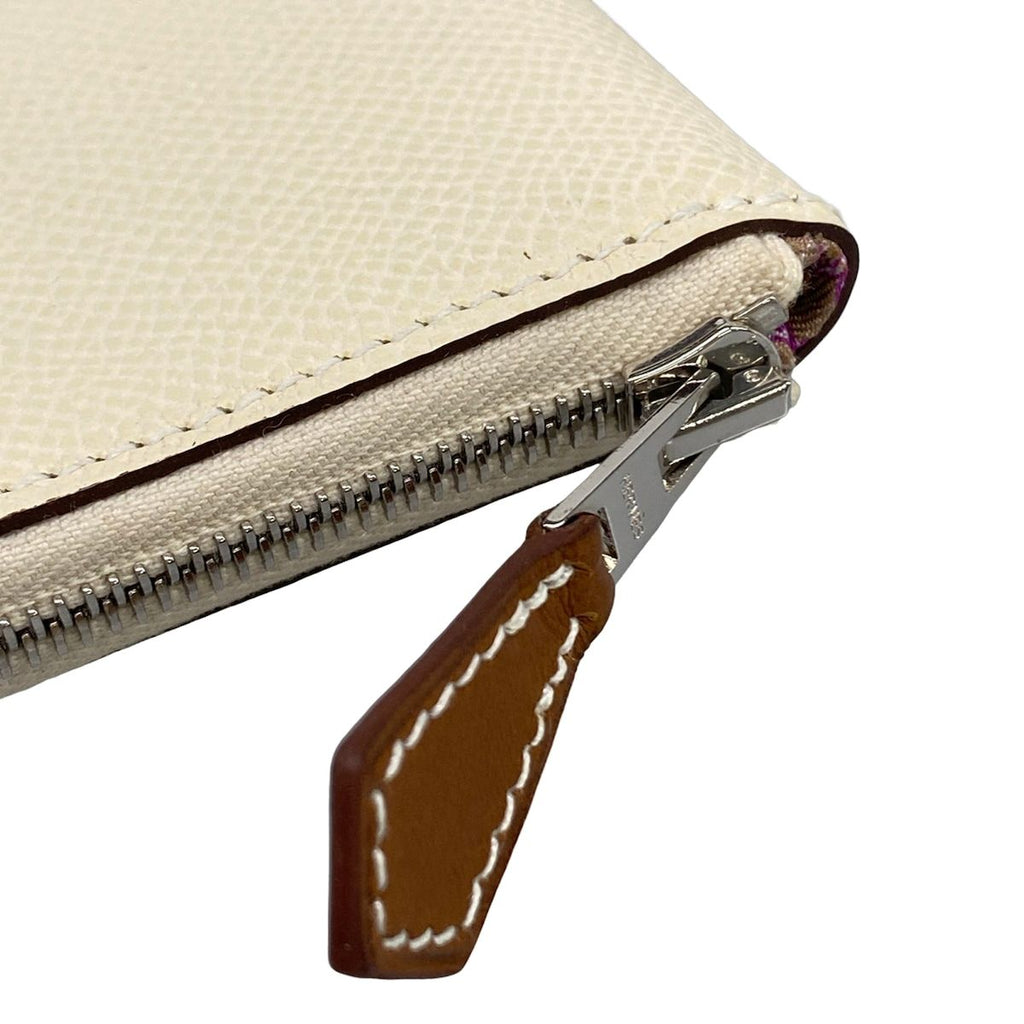 Hermes Coin Case Azap Compact Mini Silk in Nata Silver — view 9
