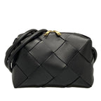 Bottega Veneta Shoulder Bag Small Cassette Black Lambskin