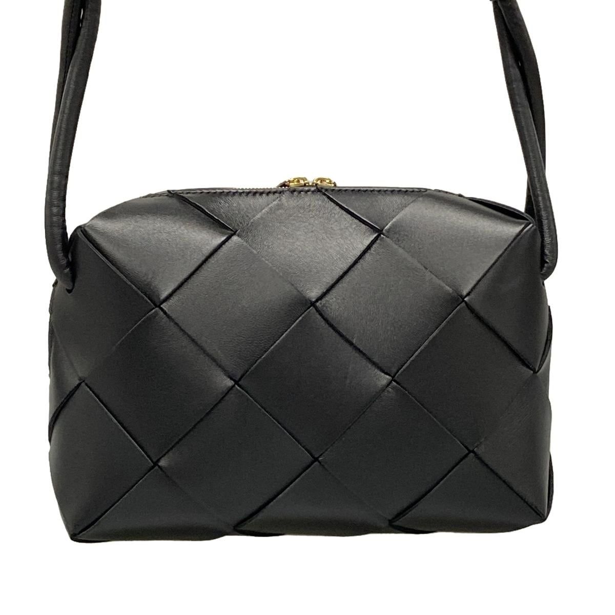 Bottega Veneta Shoulder Bag Small Cassette Black Lambskin — view 3