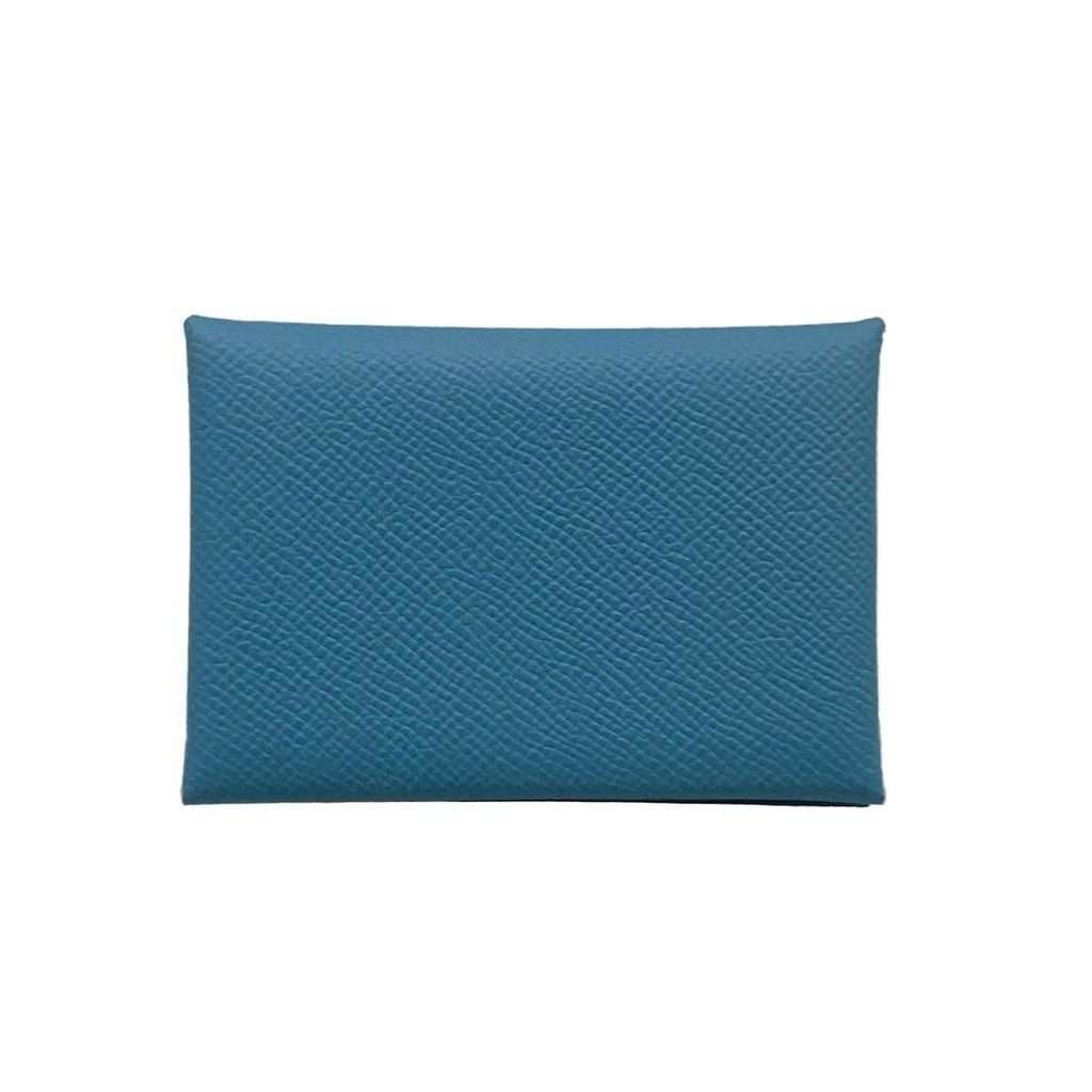 Hermes Card Case Calvi Duo Blue Jean — view 2