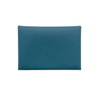 Hermes Card Case Calvi Duo Blue Jean