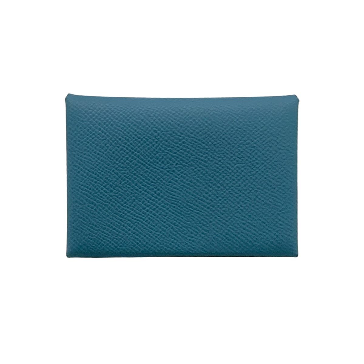 Hermes Card Case Calvi Duo Blue Jean