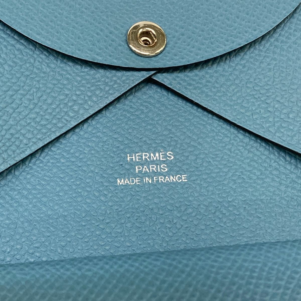 Hermes Card Case Calvi Duo Blue Jean — view 5