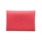 Hermes Card Case Calvi Duo Rose Azalea