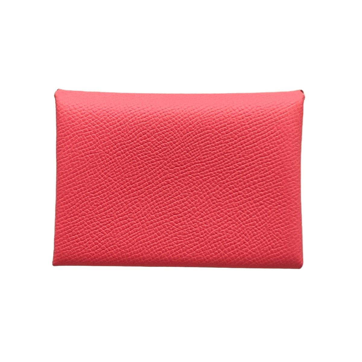 Hermes Card Case Calvi Duo Rose Azalea