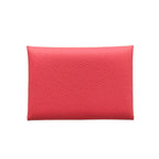 Hermes Card Case Calvi Duo Rose Azalea — view 2