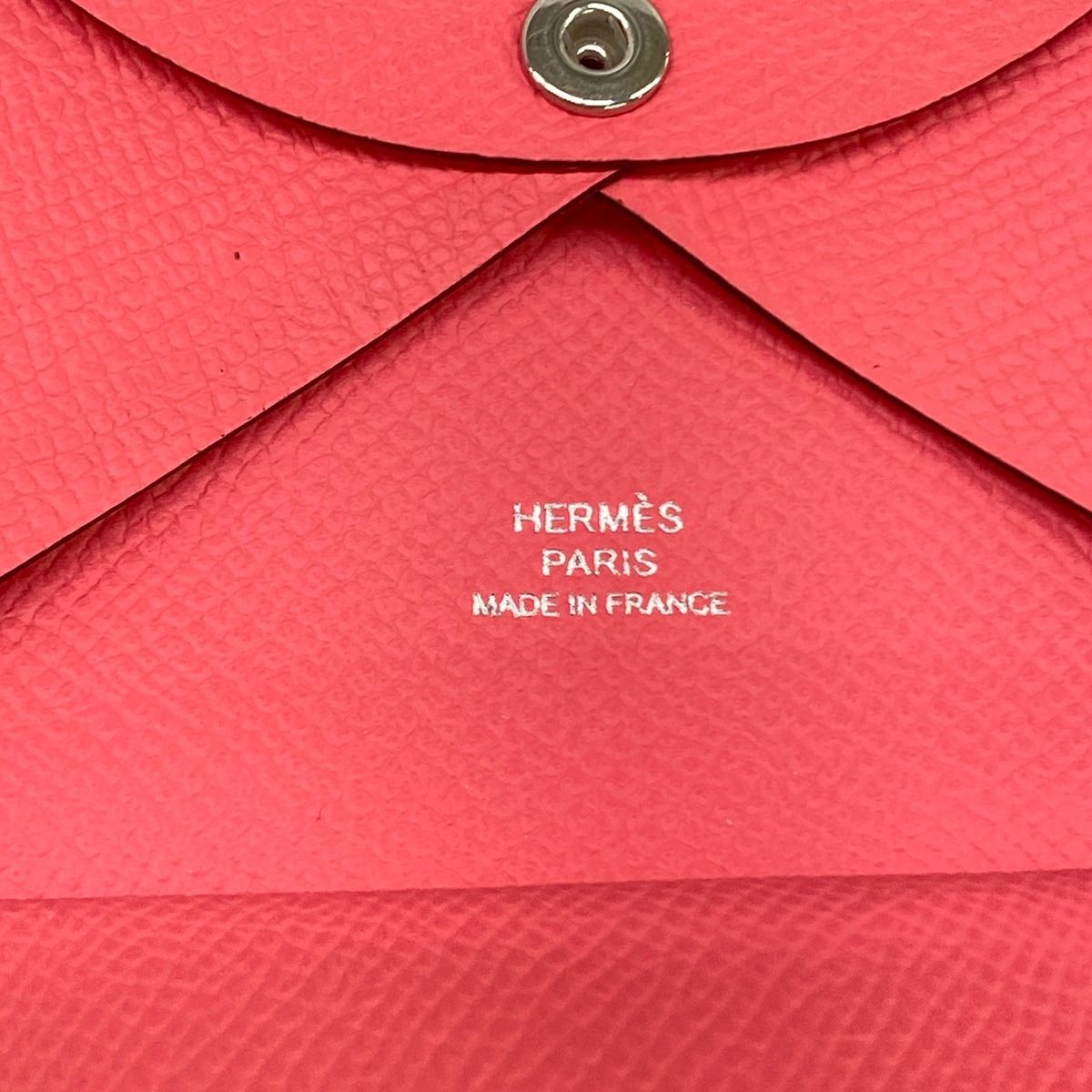 Hermes Card Case Calvi Duo Rose Azalea — view 5