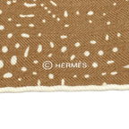 Hermes Shawl Carre Geant 140 Light Brown Ivory Cashmere Silk Scarf — view 2