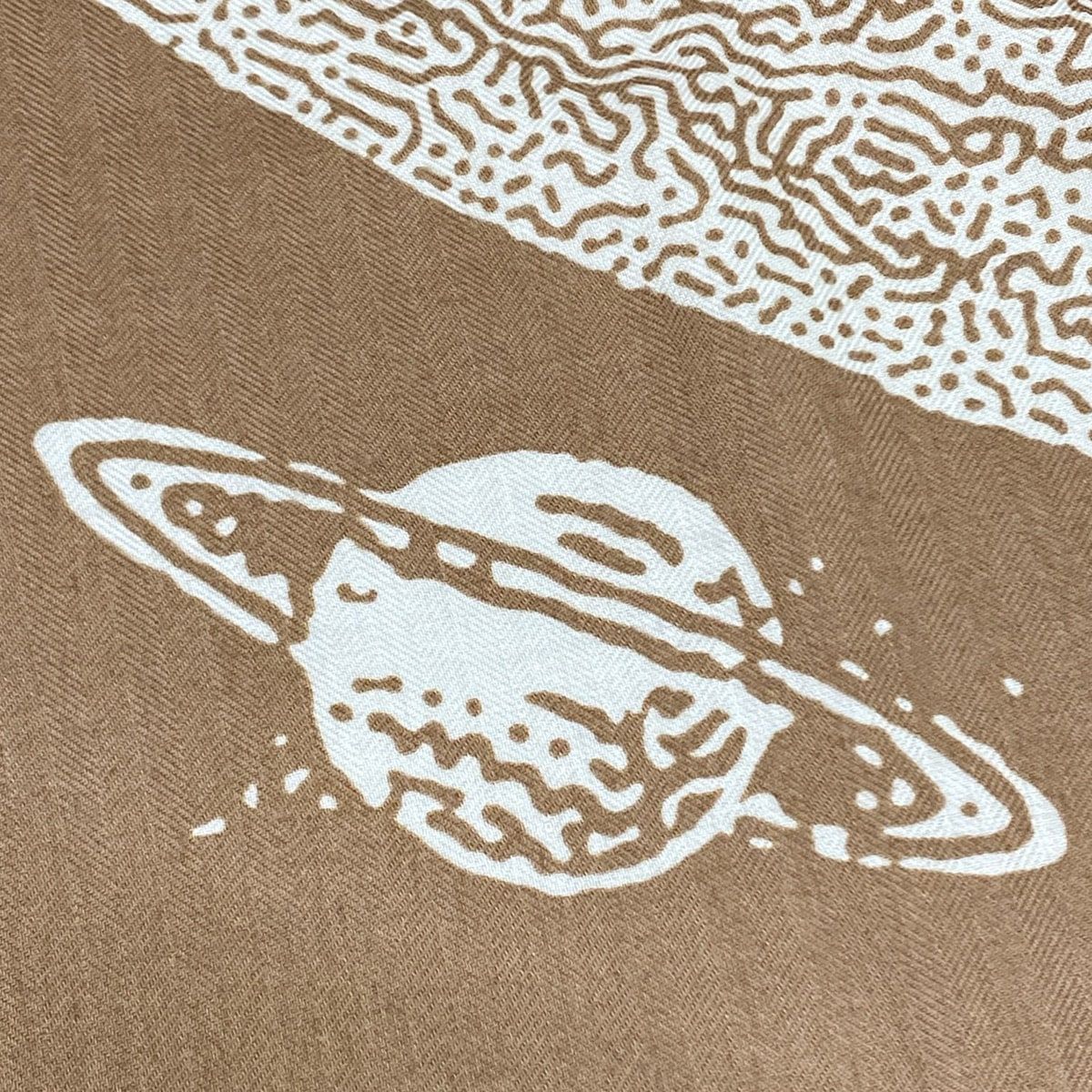 Hermes Shawl Carre Geant 140 Light Brown Ivory Cashmere Silk Scarf — view 6