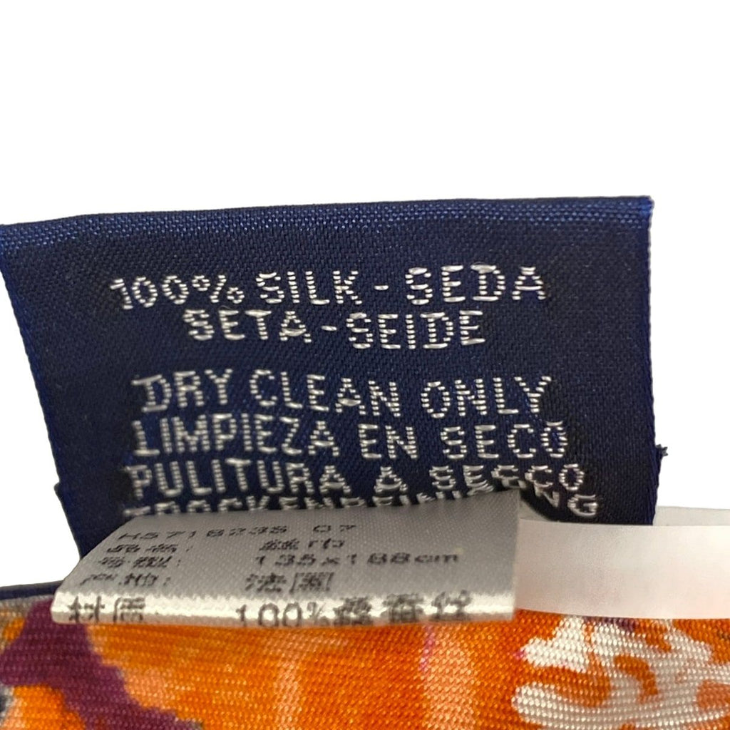Hermes Scarf Pointie Navy Purple Multi Kachinas — view 4