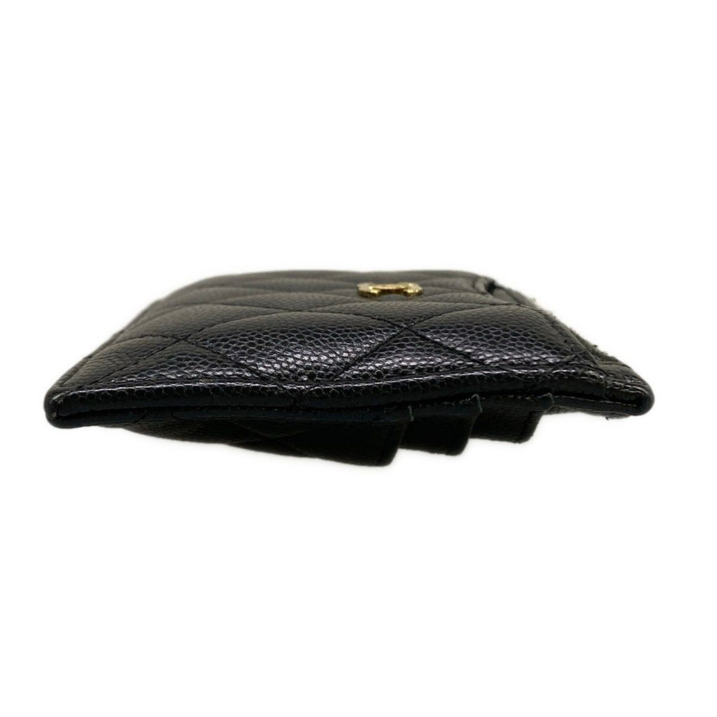 Chanel Coin Case Quilted Black Card with CC Logo Gold — view 7