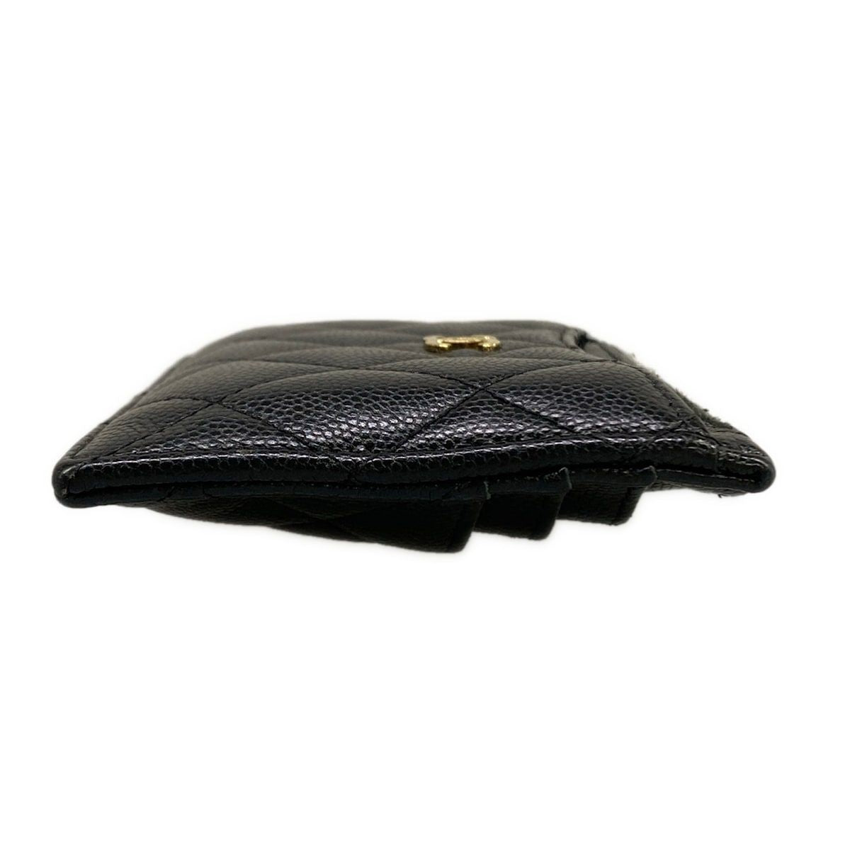 Chanel Coin Case Quilted Black Card with CC Logo Gold — view 7
