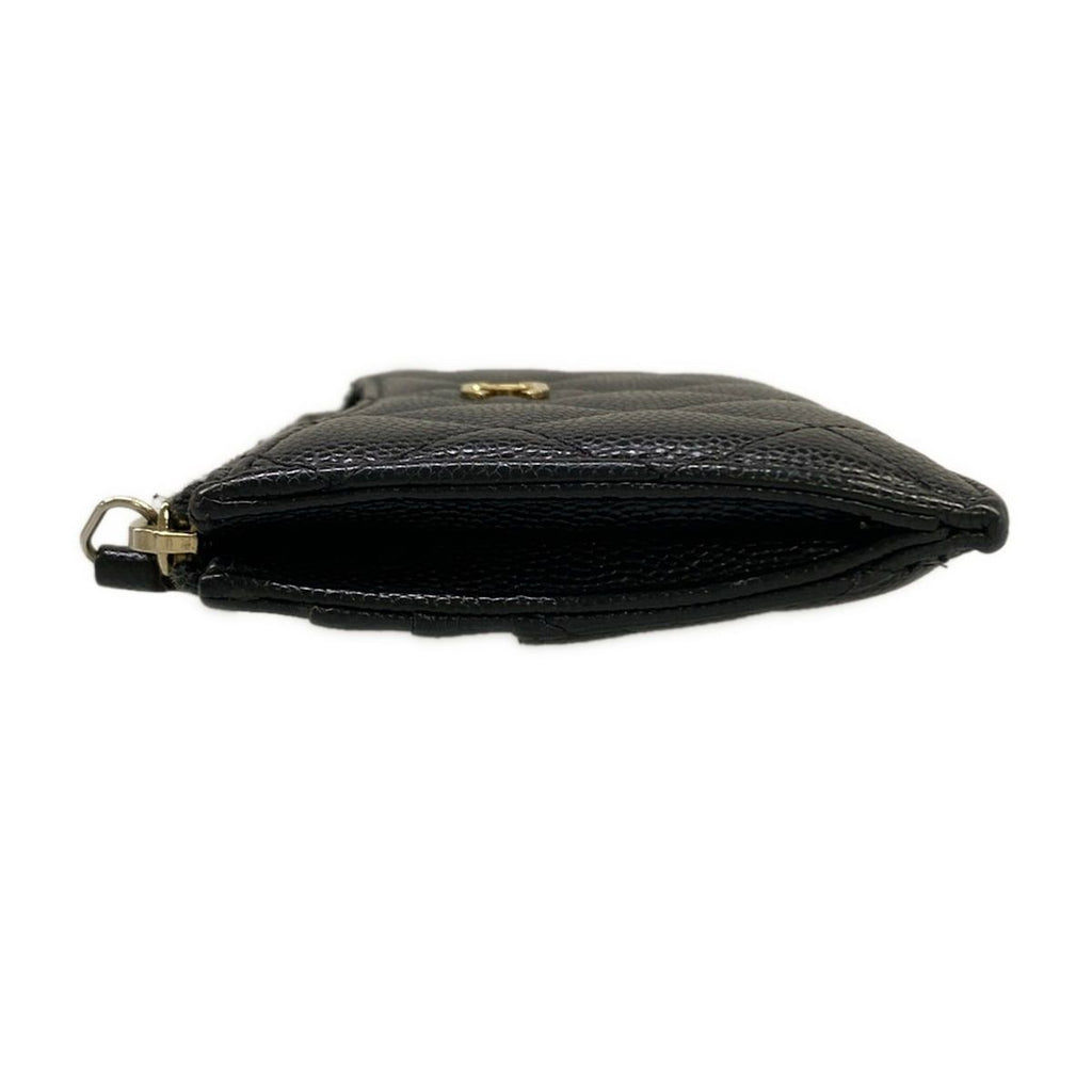 Chanel Coin Case Quilted Black Card with CC Logo Gold — view 8