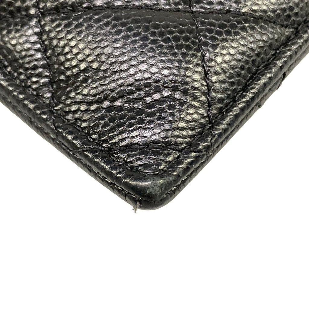 Chanel Coin Case Quilted Black Card with CC Logo Gold — view 6