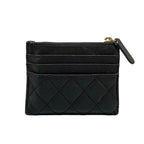 Chanel Coin Case Quilted Black Card with CC Logo Gold — view 2