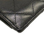 Chanel Coin Case Quilted Black Card with CC Logo Gold — view 5