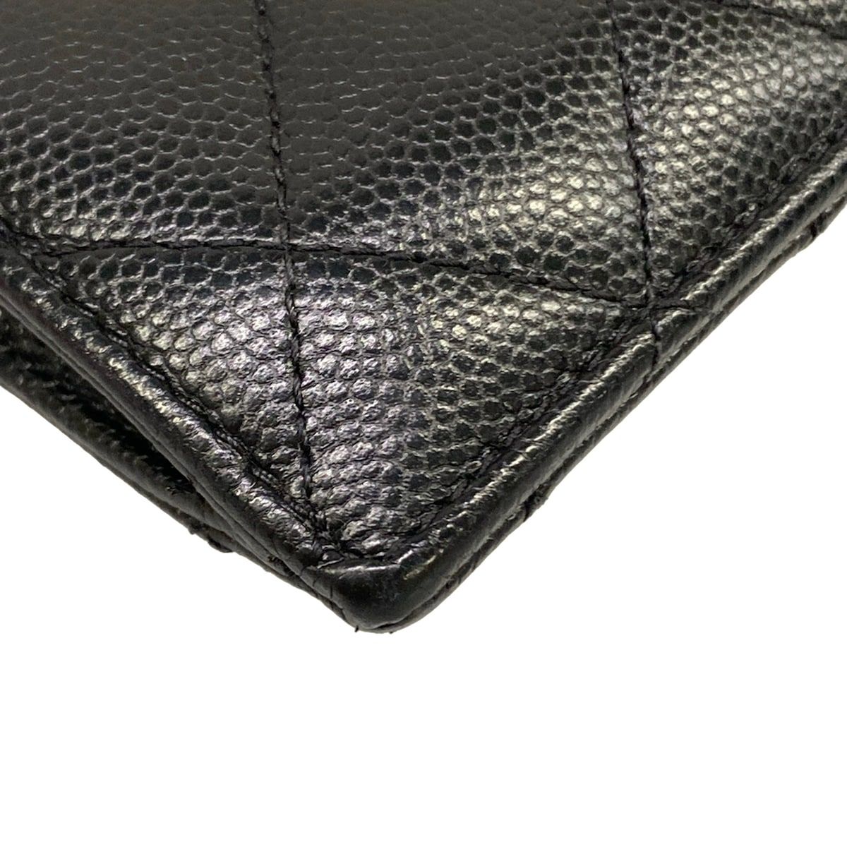 Chanel Coin Case Quilted Black Card with CC Logo Gold — view 5