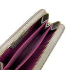 Chanel Coin Case Quilted Light Gray Gold Zip Around — view 3