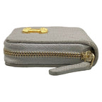 Chanel Coin Case Quilted Light Gray Gold Zip Around — view 8