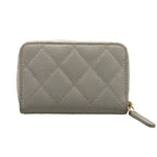 Chanel Coin Case Quilted Light Gray Gold Zip Around — view 2