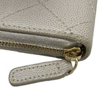 Chanel Coin Case Quilted Light Gray Gold Zip Around — view 9