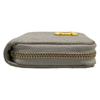 Chanel Coin Case Quilted Light Gray Gold Zip Around — view 7