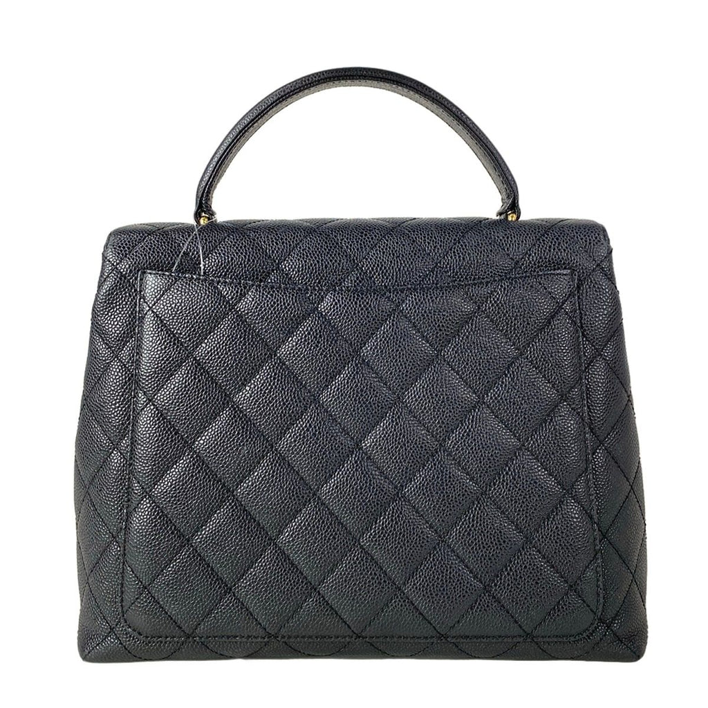 Chanel Handbag Trapezoid Bag Quilted Black Gold — view 3