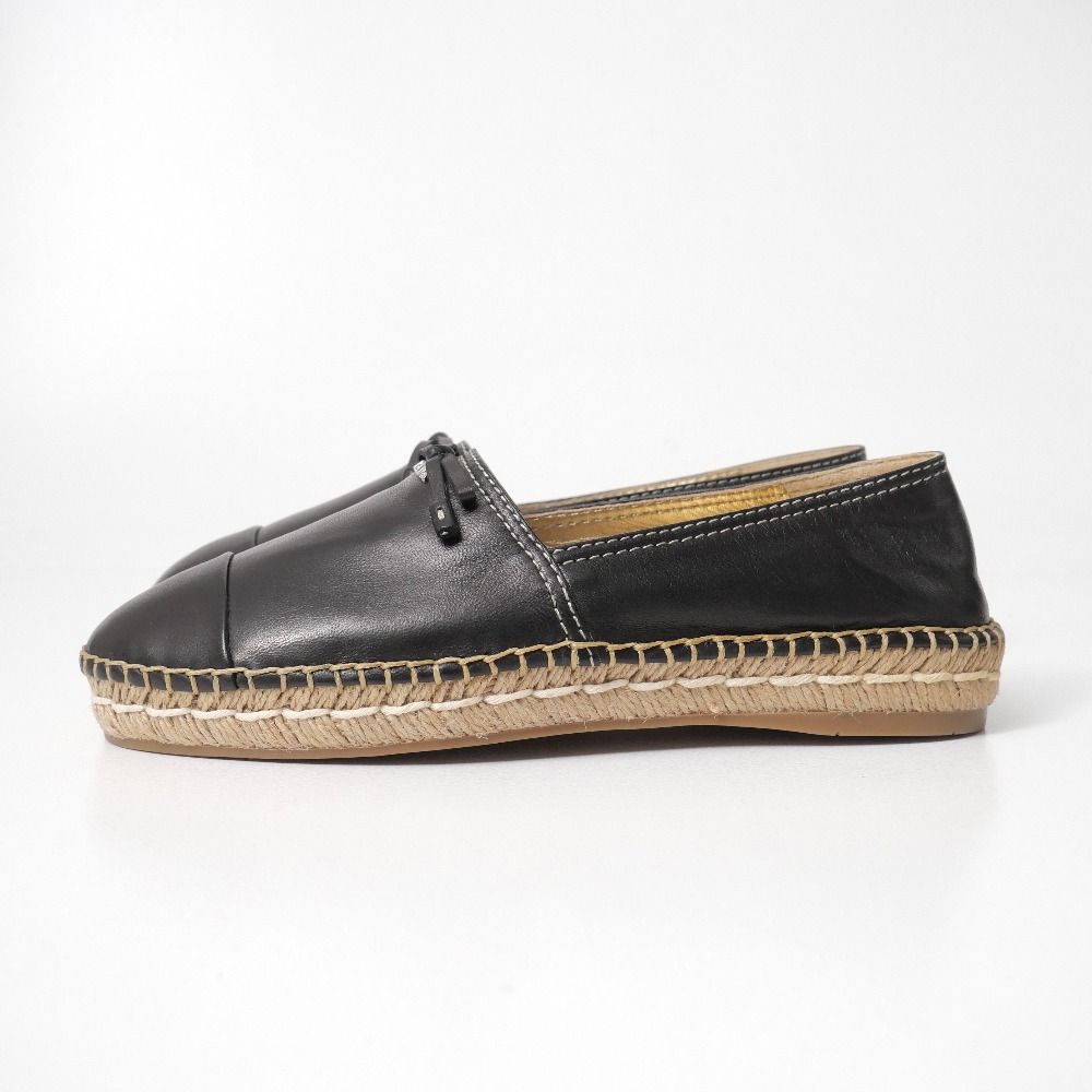Prada Slip on 35.5 Lamb Nappa Leather Espadrilles Shoes — view 2