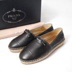 Prada Slip on 35.5 Lamb Nappa Leather Espadrilles Shoes