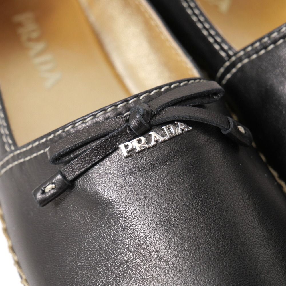 Prada Slip on 35.5 Lamb Nappa Leather Espadrilles Shoes — view 5