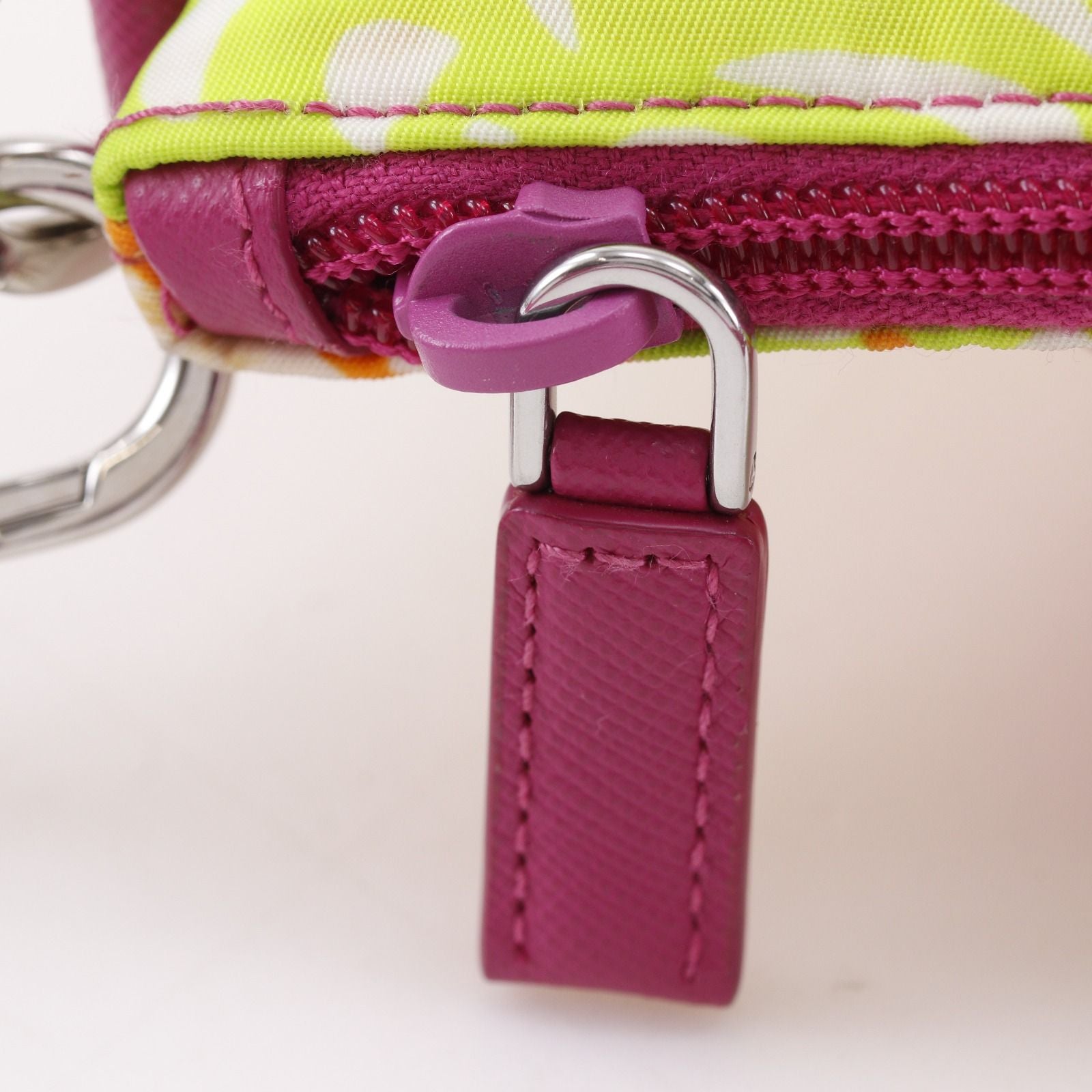 Prada 2-Way Shoulder Floral Nylon Pink Tote — view 6