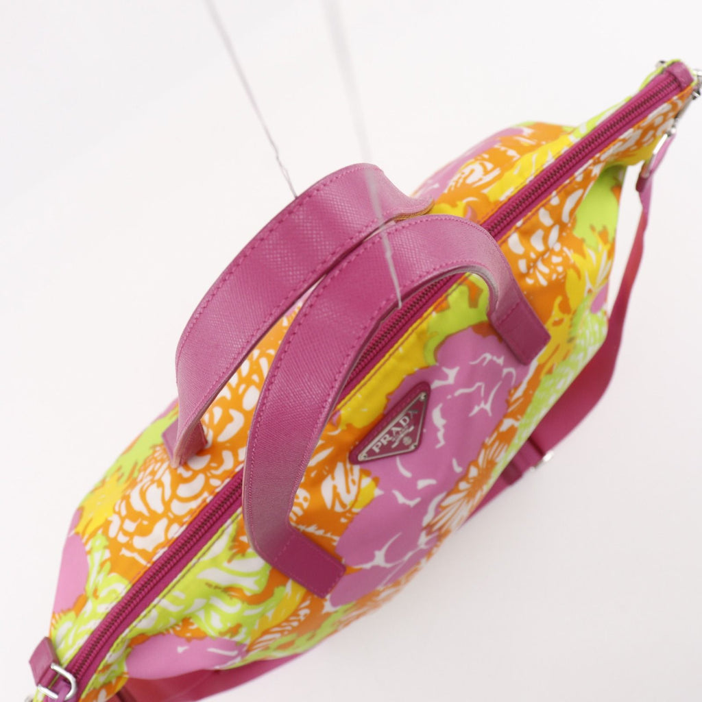 Prada 2-Way Shoulder Floral Nylon Pink Tote — view 5