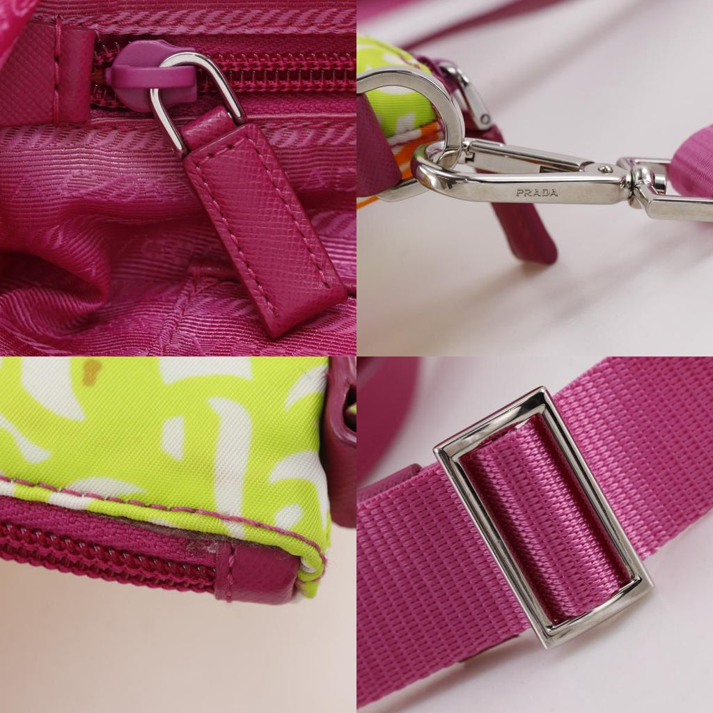 Prada 2-Way Shoulder Floral Nylon Pink Tote — view 9