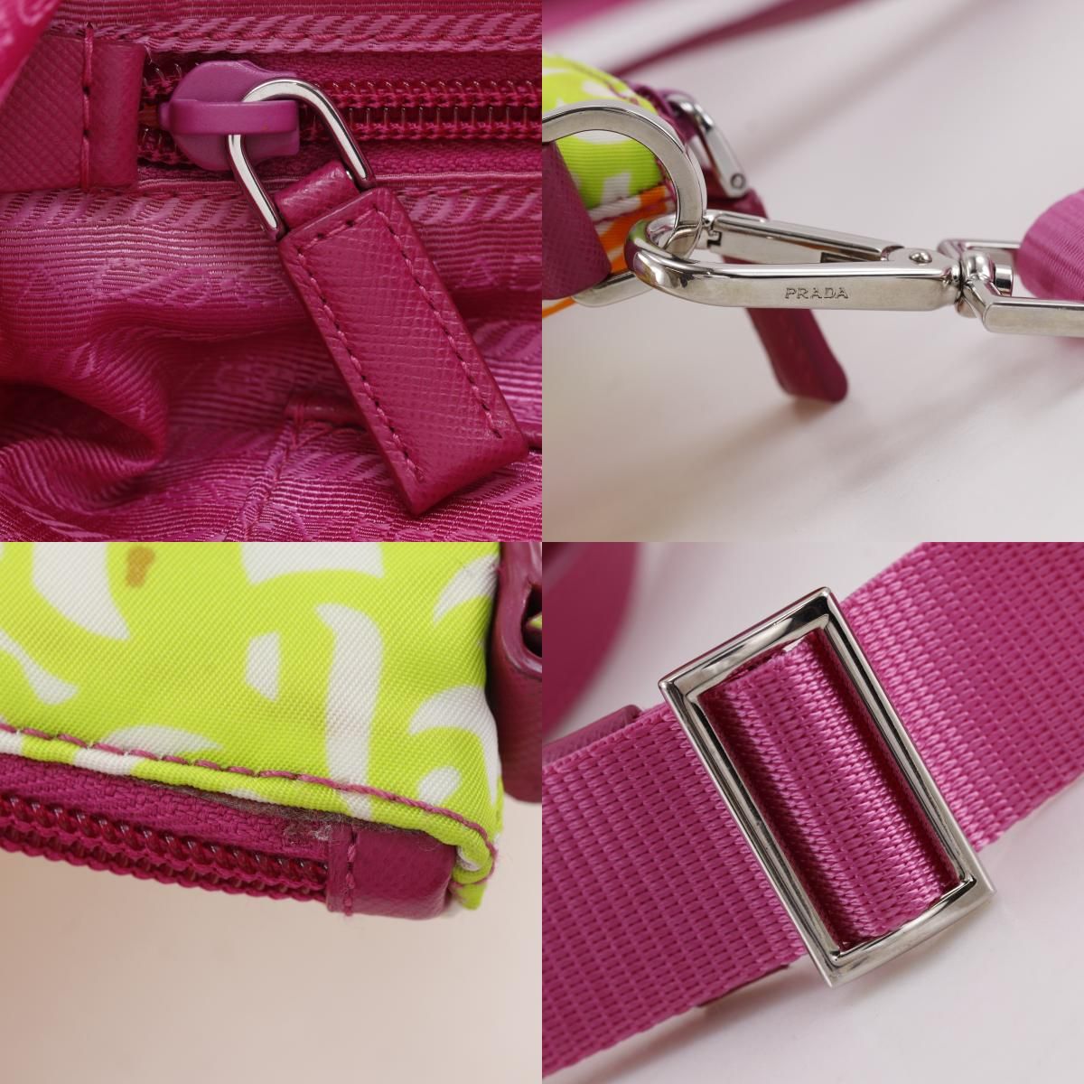 Prada 2-Way Shoulder Floral Nylon Pink Tote — view 9