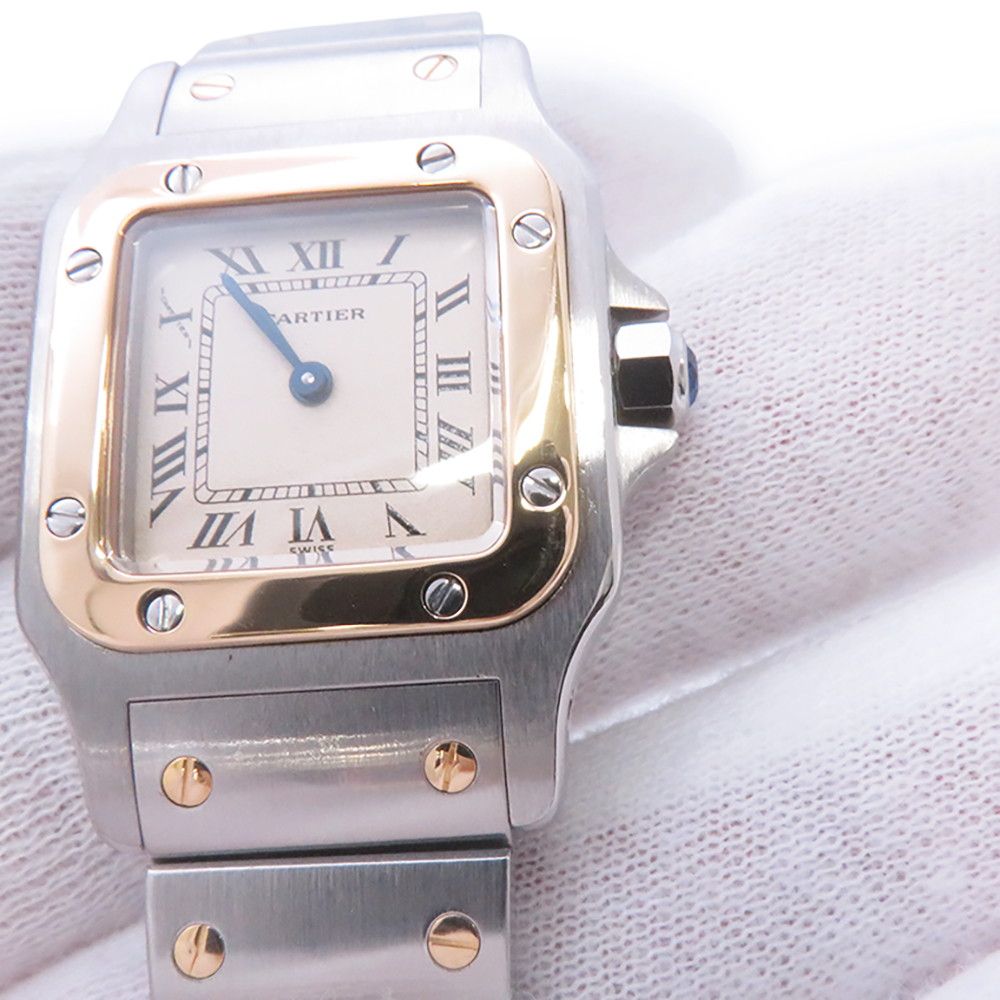 Cartier Santos Galbe SM Watch Quartz Ivory Dial — view 5