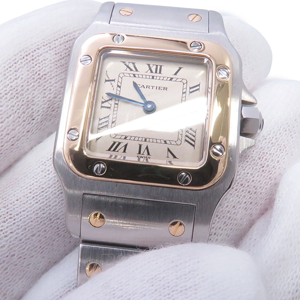 Cartier Santos Galbe SM Watch Quartz Ivory Dial — view 4