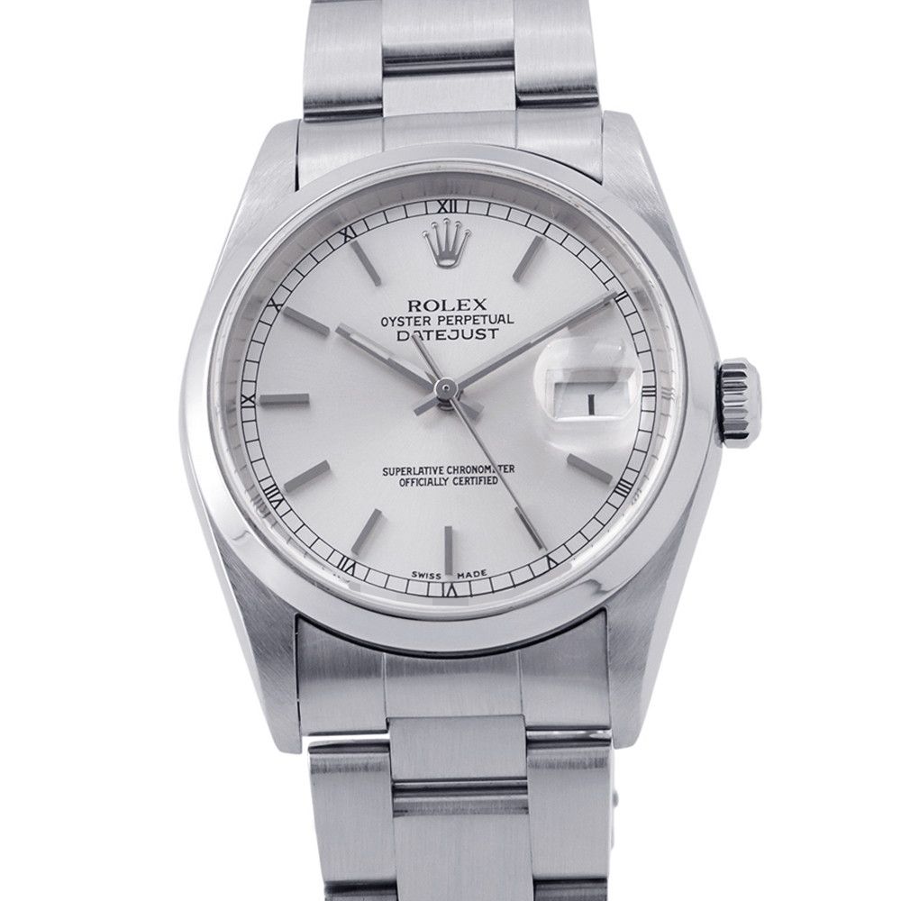 Rolex Datejust 36 Number Watch Silver Dial